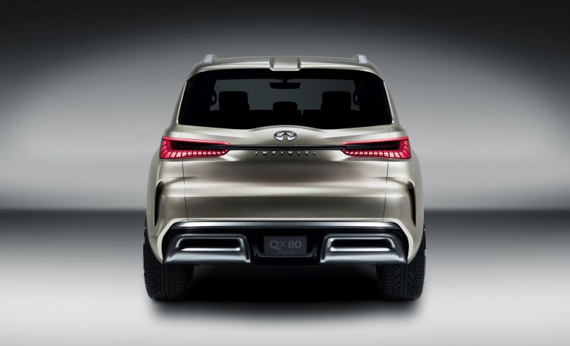 The INFINITI QX80 Monograph is a new design study exploring upscale luxury and signaling INFINITI’s intention to further develop its standing in the large SUV segment. The QX80 Monograph combines luxury with a commanding presence, and demonstrates the high levels of space and utility for which the QX80 production car is renowned. It illustrates how the design of INFINITI’s large SUV could evolve in future.