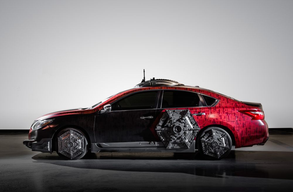 The Special Forces TIE Fighter is fittingly recreated using Nissan’s best-selling sedan, Altima. The vehicle’s stand out feature is the cockpit window that brings the multi-paned look of the Special Forces TIE fighter to the Altima’s windshield.