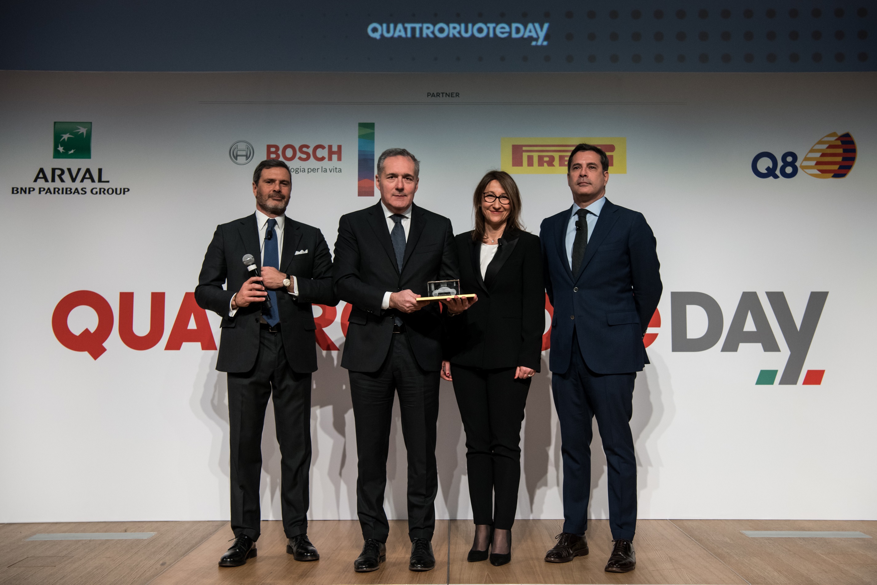 Foto Piero Cruciatti / LaPresse 06-02-2018 Milano, Italia Economia Alfa Romeo Stelvio premiato al Quattroruote Day a Milano Nella foto: Alfa Romeo Stelvio premiato al Quattroruote Day a Milano Photo Piero Cruciatti / LaPresse 06-02-2018 Milan, Italy Automotive Alfa Romeo Stelvio awarded at Quattroruote Day at Unicredit Pavilion In the photo: Alfa Romeo Stelvio awarded at Quattroruote Day at Unicredit Pavilion